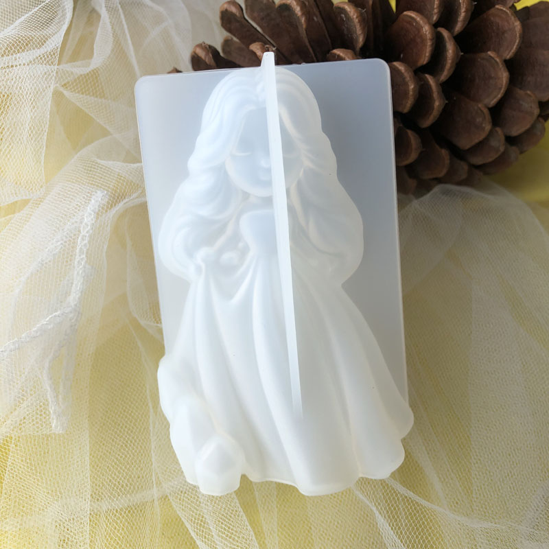 Candle Making Diy - 3D น่ารักเจ้าหญิงซิลิโคนเทียนแม่พิมพ์ Angel สาวสบู่เรซิ่นพลาสเตอร์ทําแม่พิมพ์ DIY มนุษย์ช็อกโกแลตเบเกอรี่เครื่องมือตกแต่งบ้านของขวัญ