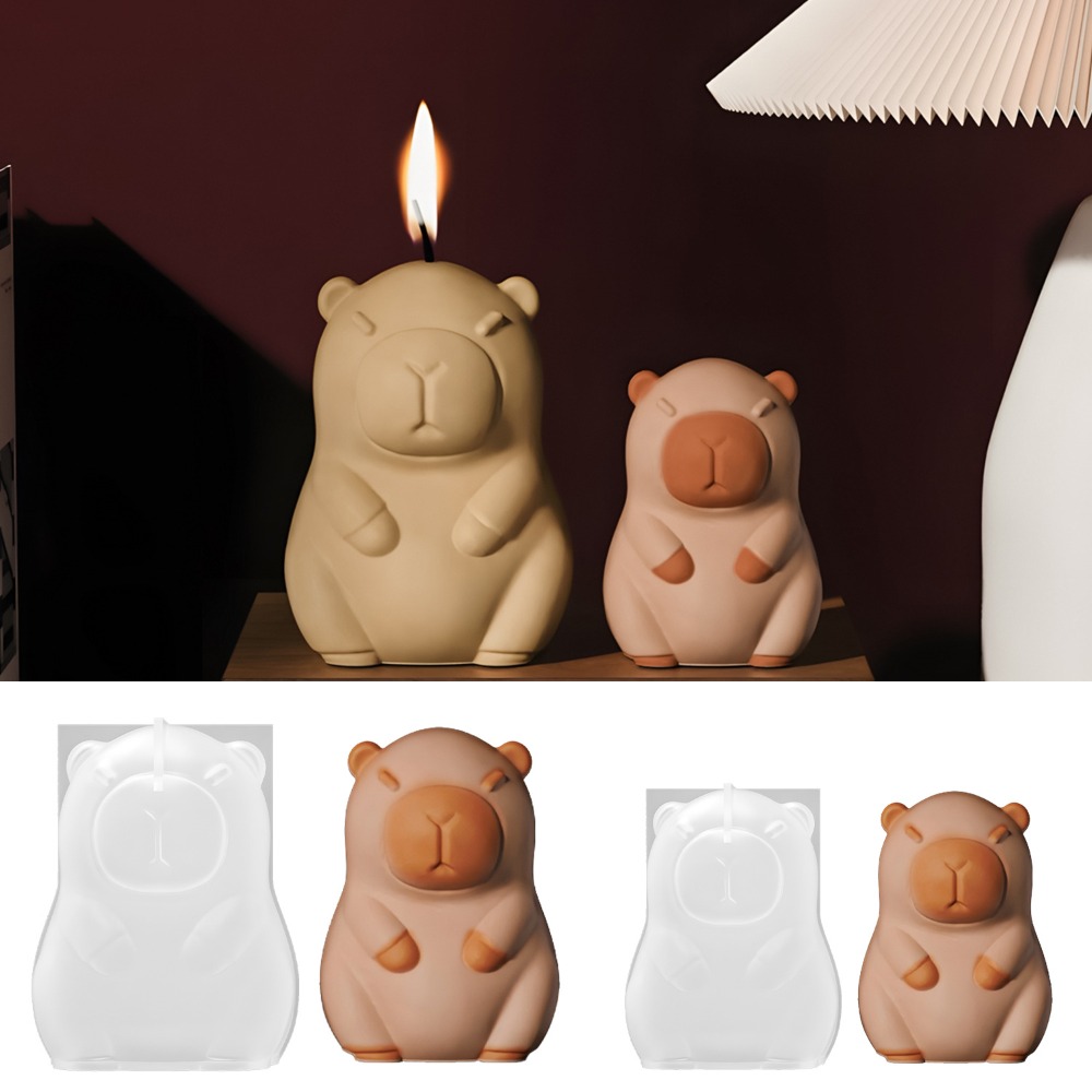 Candle Making Easy - ยืน Capybara กลิ่นเทียนแม่พิมพ์ซิลิโคน 3D สัตว์เรซิ่นพลาสเตอร์ทําอุปกรณ์ Handmade