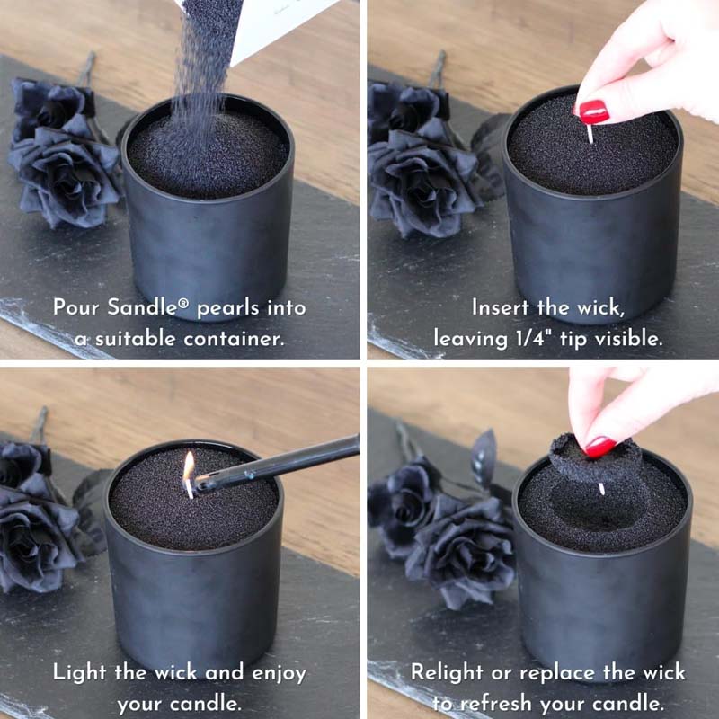 ทรายเทียนสีดำพร้อมไส้เทียน 200 - Candle Making Easy บทวิจารณ์และราคา